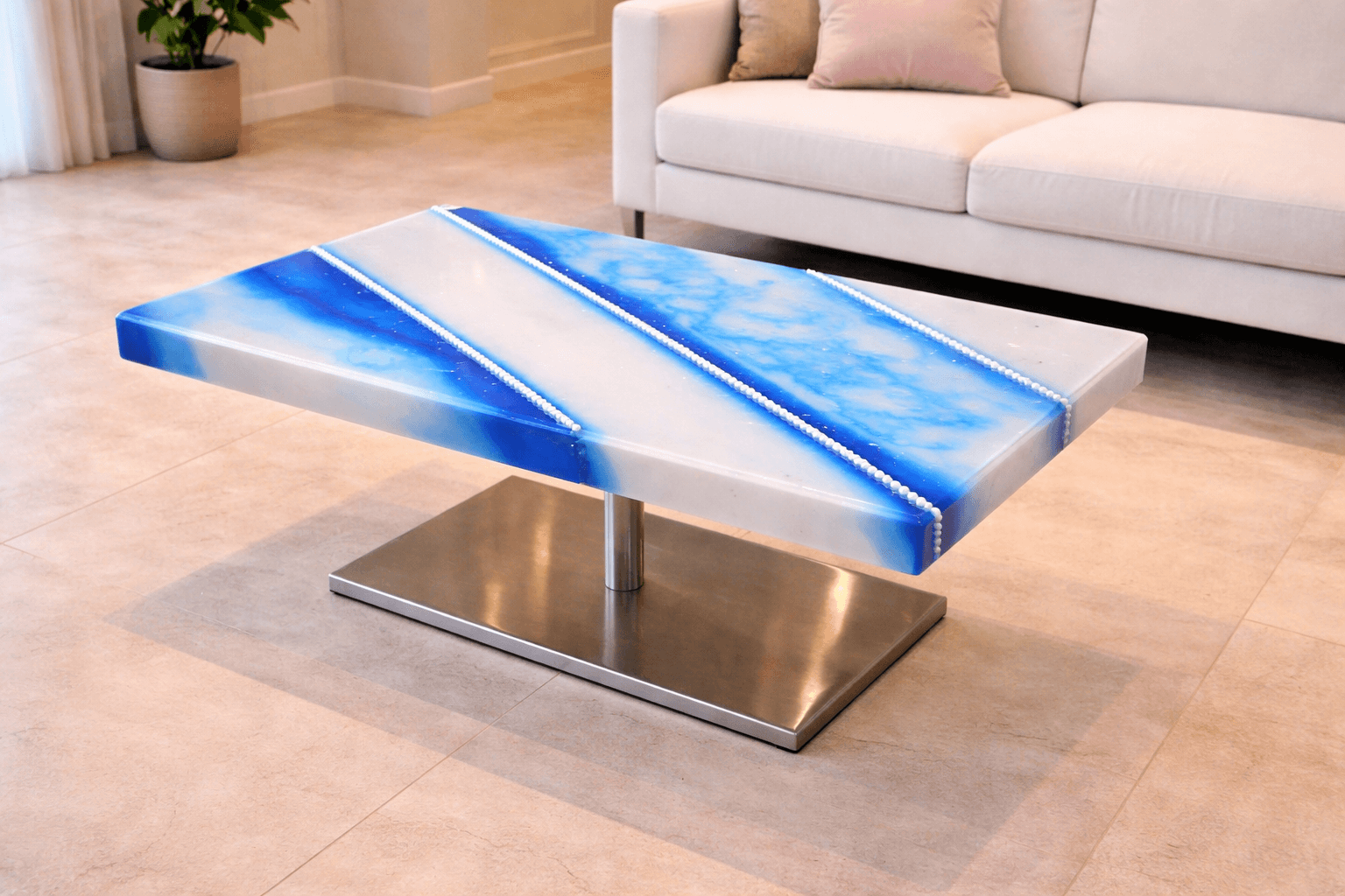 Abstract Resin Side Table