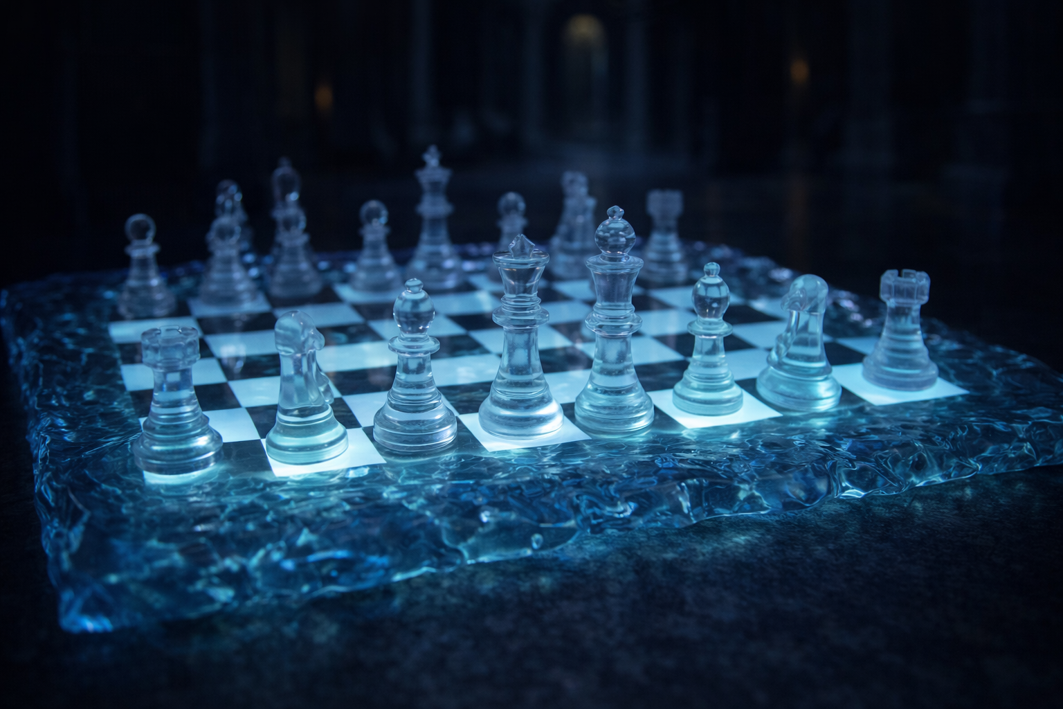 Blue Ice Arctic Resin Chess