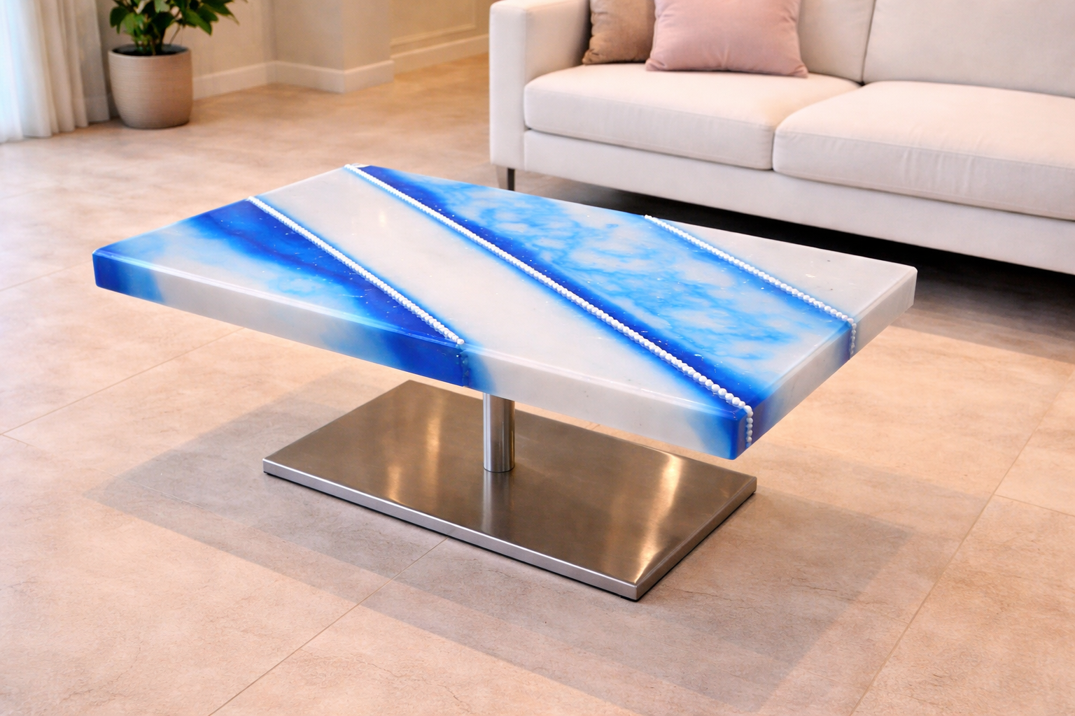 Abstract Resin Side Table