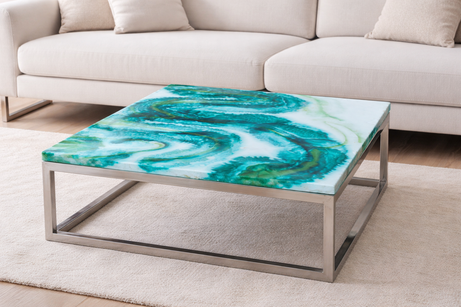 Abstract Resin Side Table